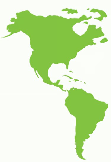 Map of the Americas representing regional coverage